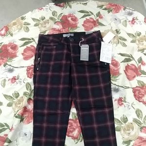Navy wine plaid Jean jeggings
